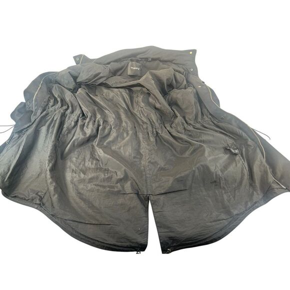 Theory hidden hood drawstring waist parka jacket sz‎ small/medium - Picture 5 of 7